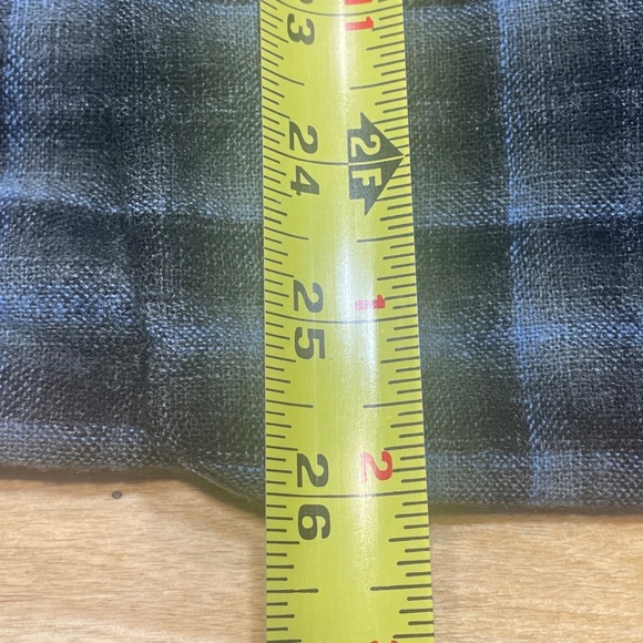 Vintage Pendleton Wool Shirt Blue/Gray Plaid Loop Collar Large 60s USA - Picture 9 of 15